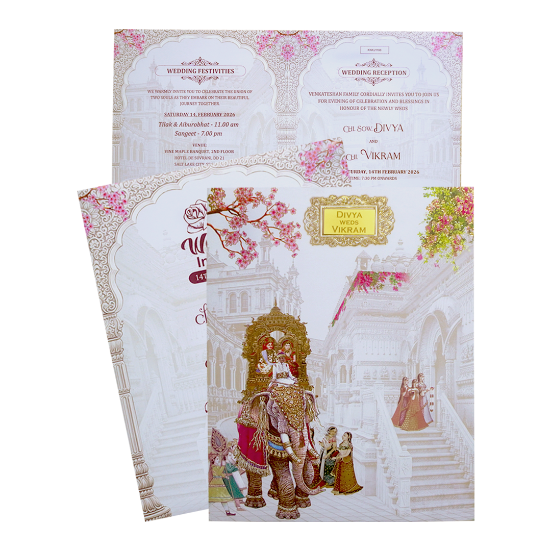 Grey Jumbo Royal Invitation Card-KNKJ1100-King of Cards