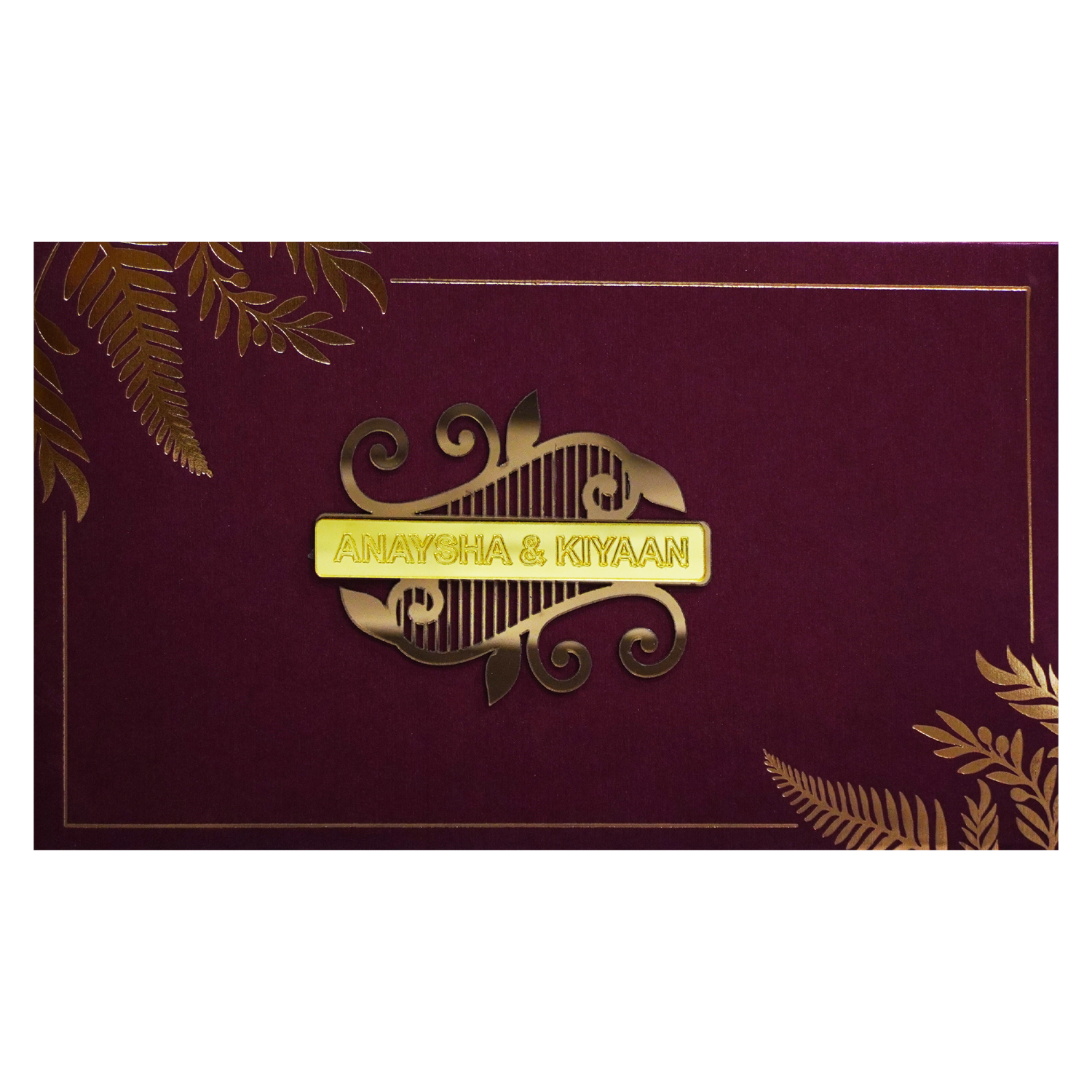 Dark Raspberry Luxury Wedding Box-King of Cards