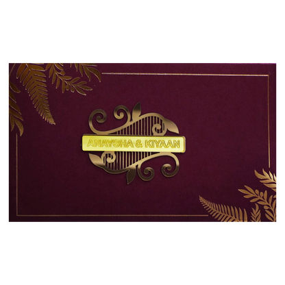 Dark Raspberry Luxury Wedding Box-King of Cards