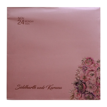 Bronze Pink Premium Padded Wedding Invitation-King of Cards