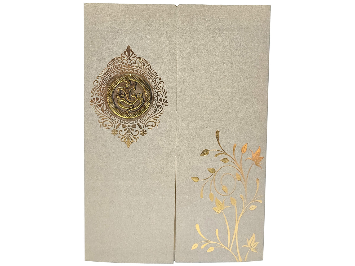 Grey Metallic Door Type Pattern With Floral Design-KNCM29SG