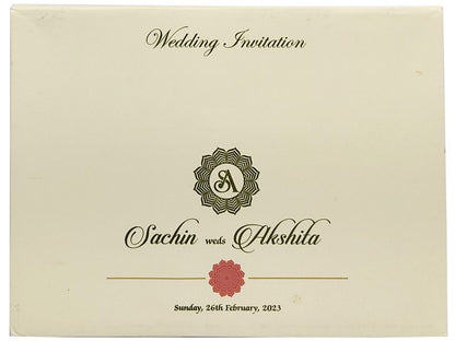White Peacock Traditional Wedding Card-King of Cards