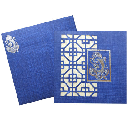 Blue Die Cut Invitation Card-KNK833BG