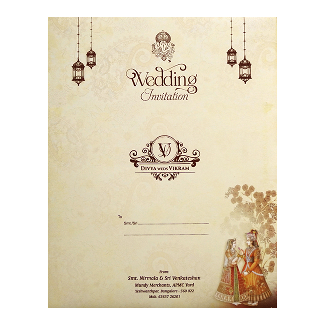 Buy Royal Ganesha Couple  Wedding Card