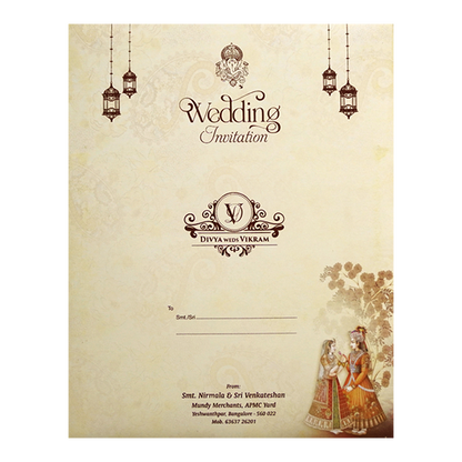 Buy Royal Ganesha Couple  Wedding Card