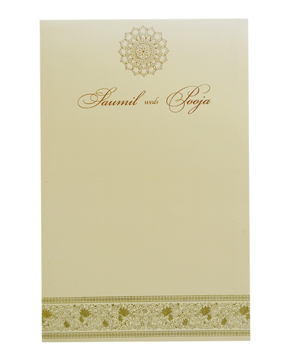 Khaki Single Sheet Wedding Card-King of Cards