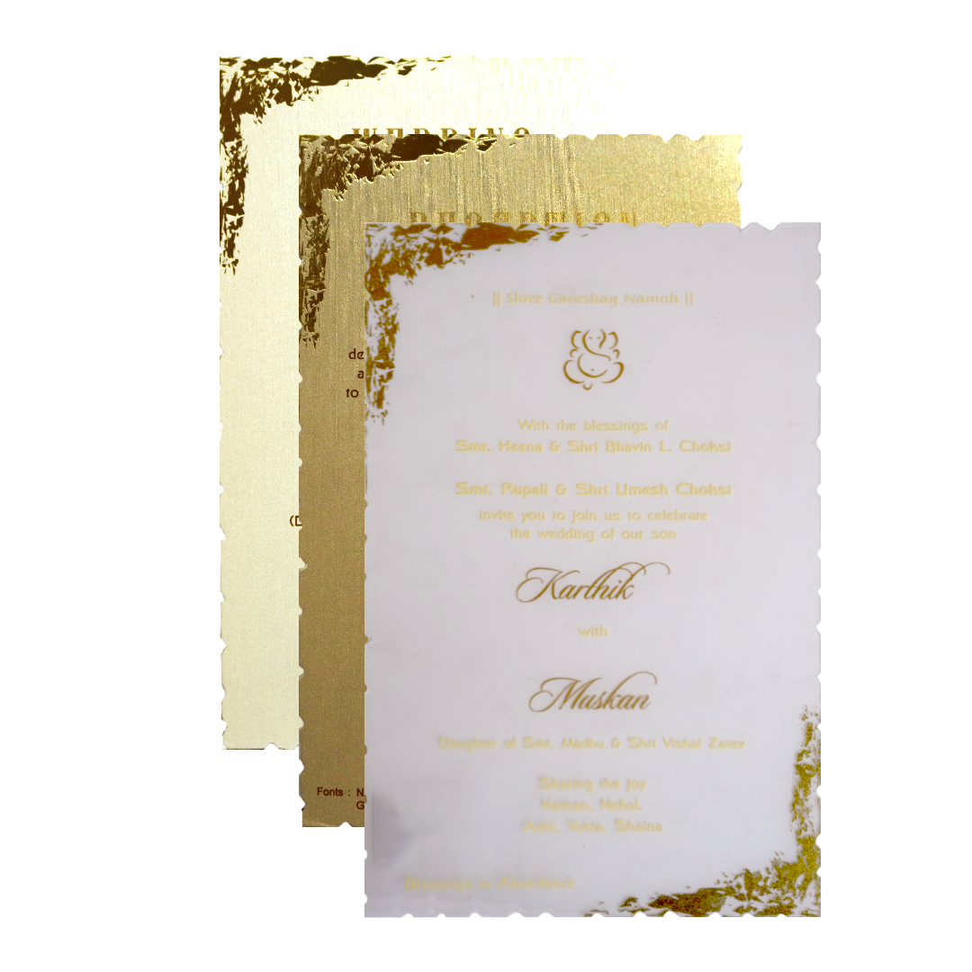 Metallic Light Brown Invitation Card-King of Cards