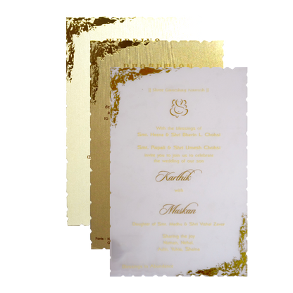 Metallic Light Brown Invitation Card-King of Cards
