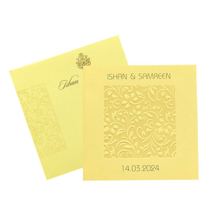 Gold Embossed Floral Invitation Card-King of Cards