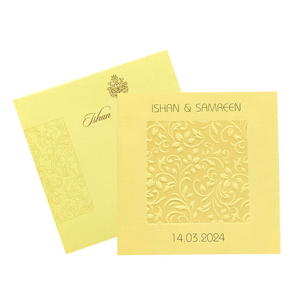 Gold Embossed Floral Invitation Card-KRC29352