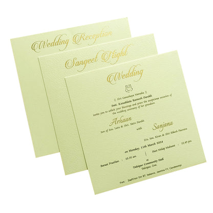 White Padded Nameplate Invitation Card-KRC29072