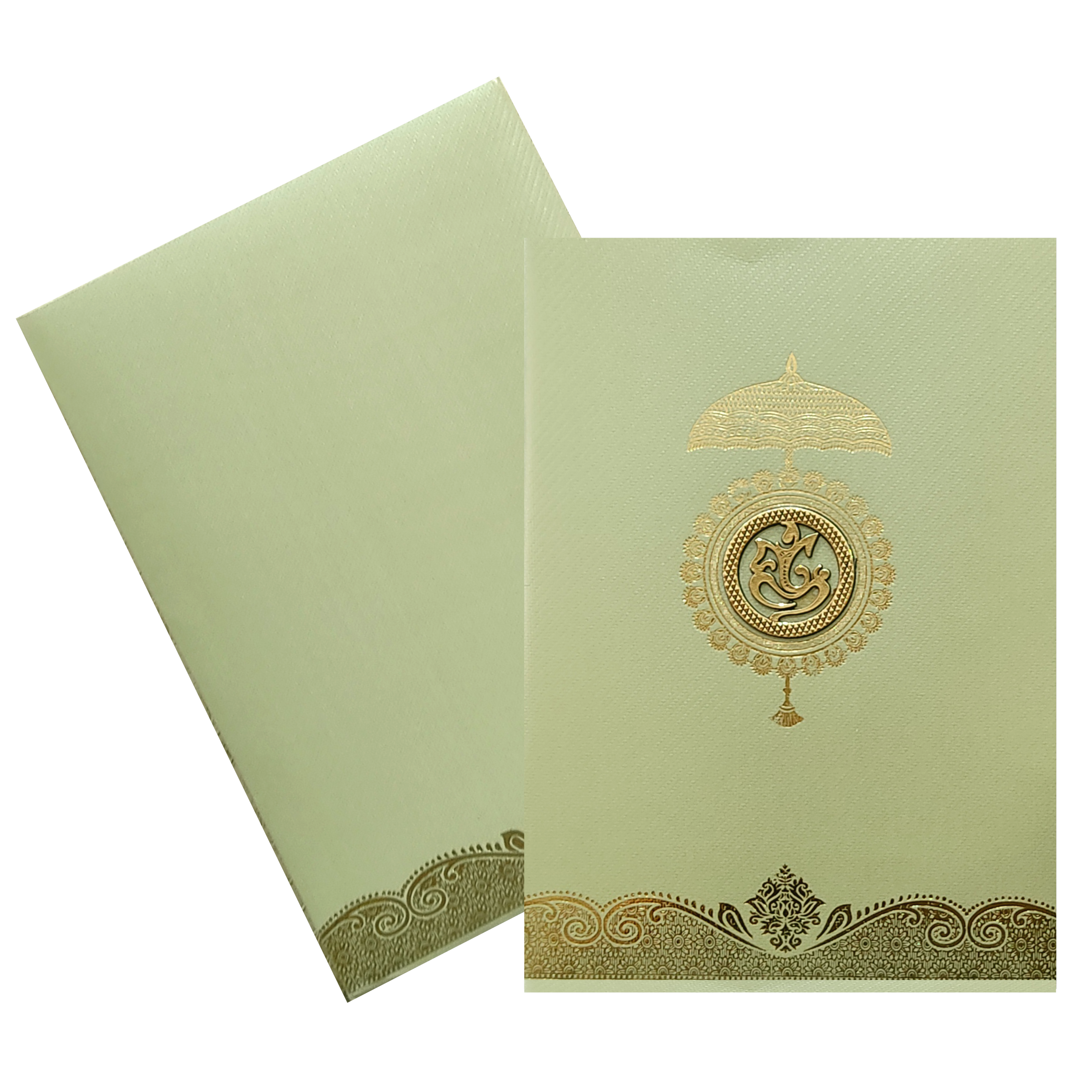 Green Traditional Invitation Card-KNKTGN024