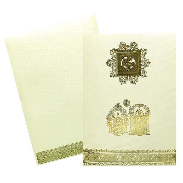 White Balaji Padmavathi Wedding Card-King of Cards