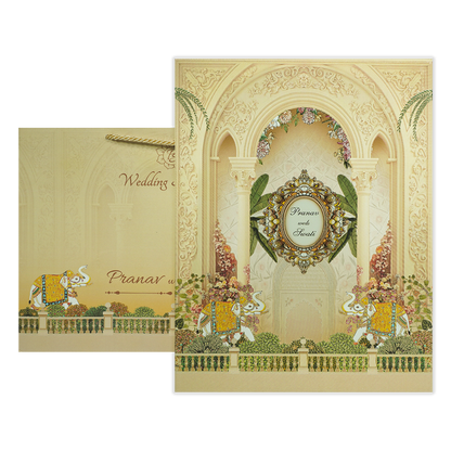 Regal Arch Elephant Wedding Invitation Box-KMMEX8330
