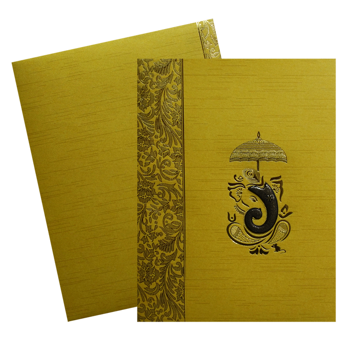 Golden Vinayaka Wedding Card-King of Cards