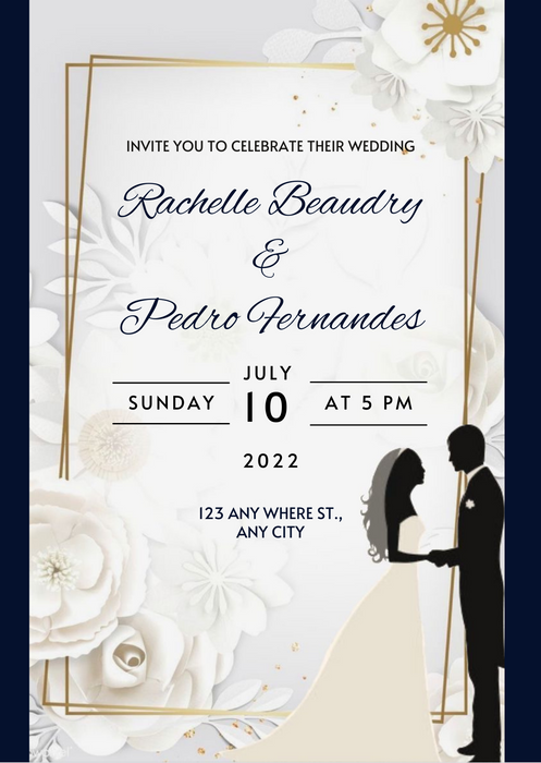 Blue Rustic Christian Wedding Invitation-AACWI002