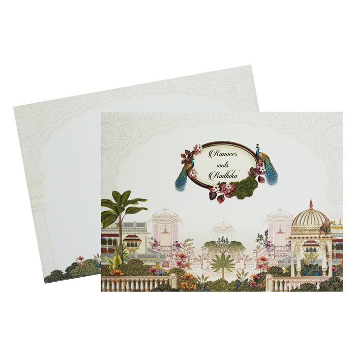 Lime Yellow Padded Wedding Card-King of Cards