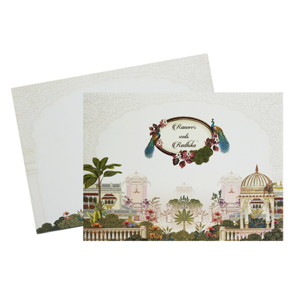 Lime Yellow Padded Wedding Card-King of Cards