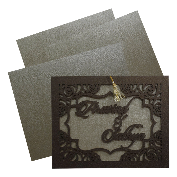 Shiny Golden MDF Wedding Card-King of Cards