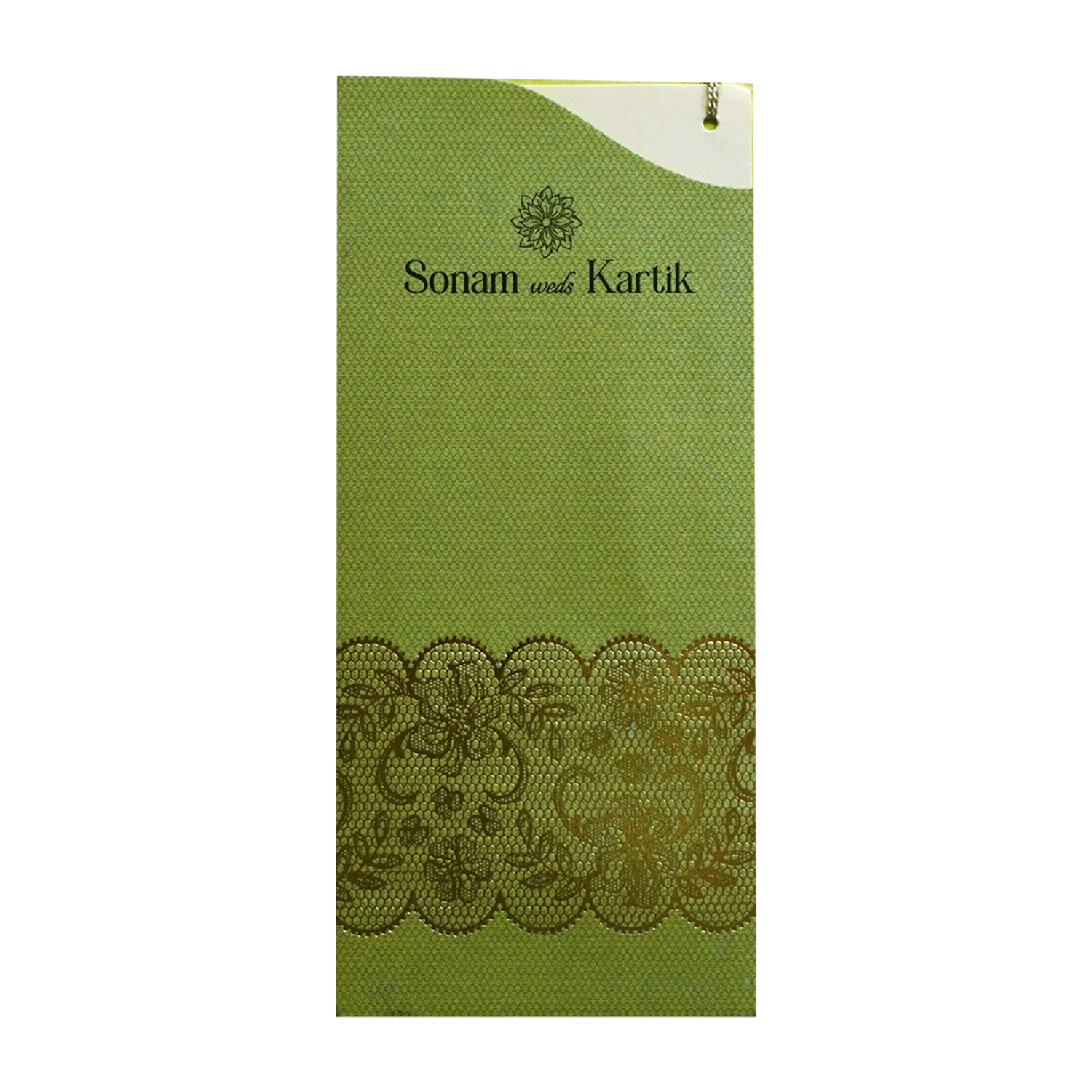 Beige Green Single Invitation Card-KRCS7031