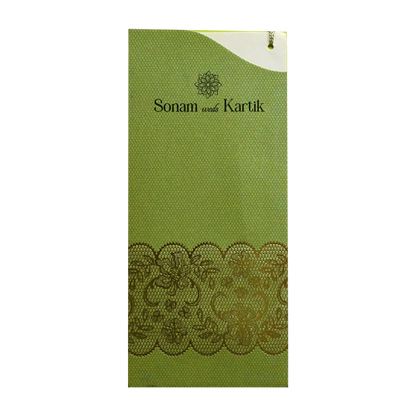 Beige Green Single Invitation Card-KRCS7031