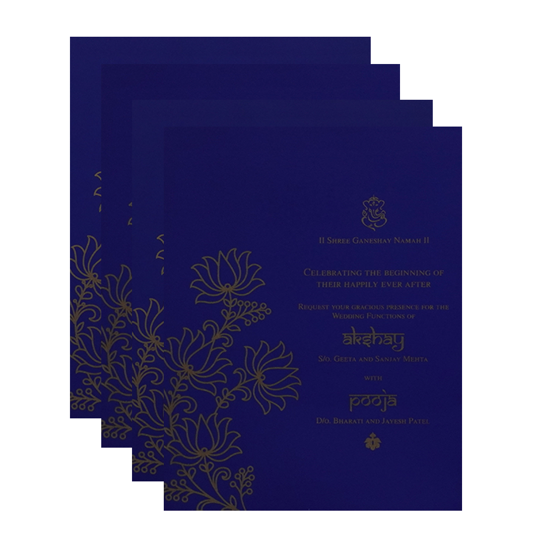 Blue Floral Marriage Card-King of Cards