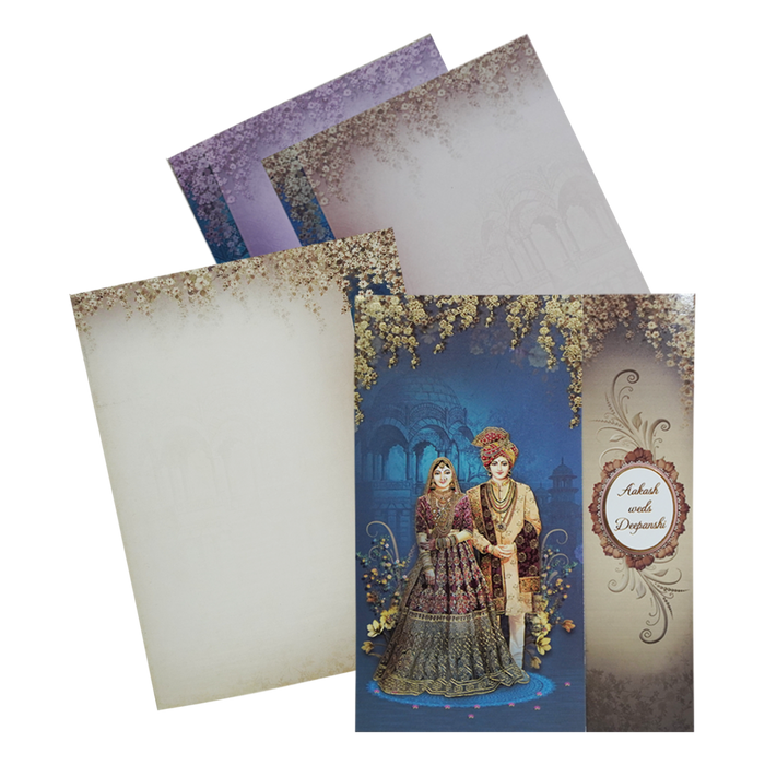Blue Door Bride Groom Wedding Card Design-King of Cards