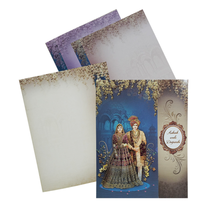 Blue Door Bride Groom Wedding Card Design-King of Cards