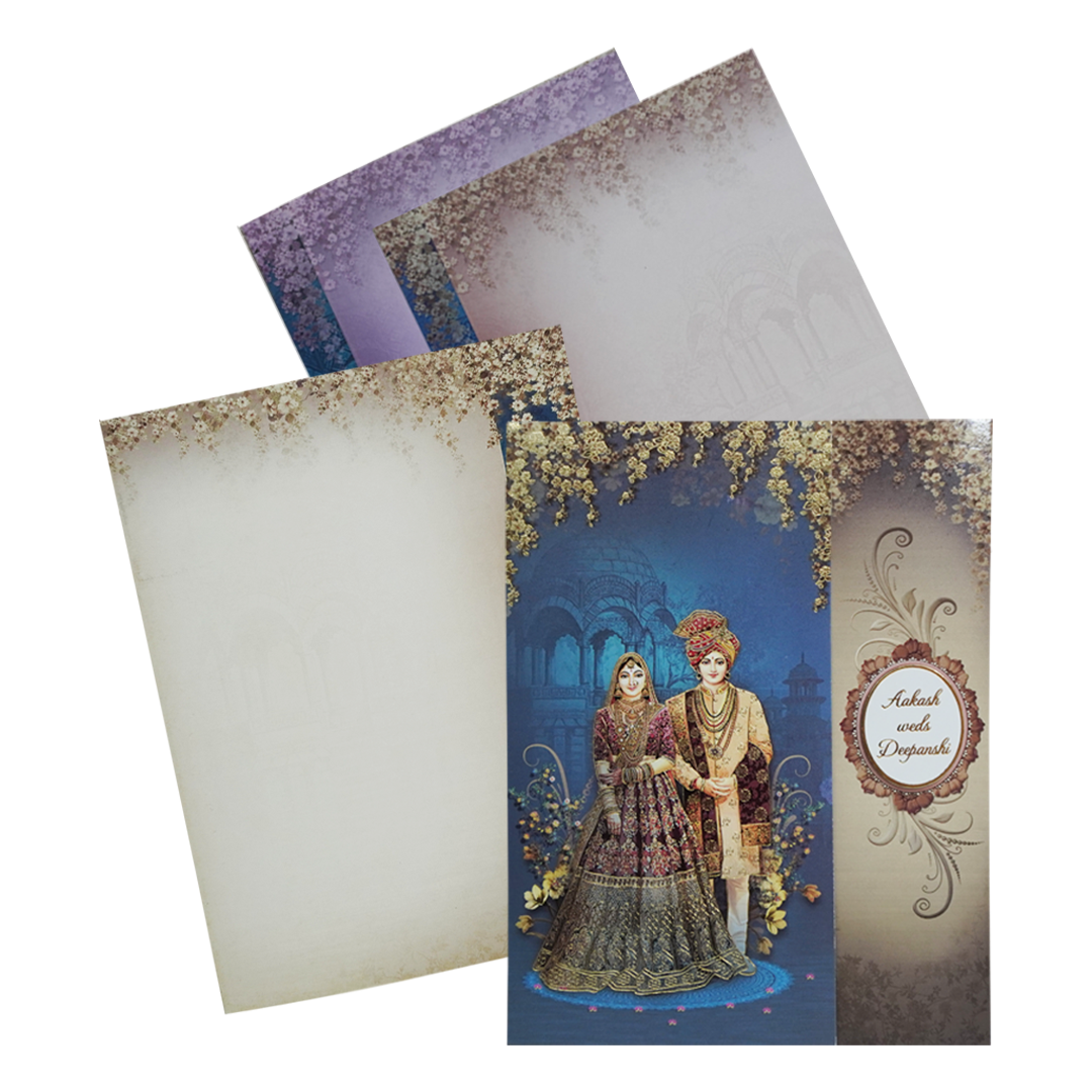 Blue Door Bride Groom Wedding Card Design-King of Cards