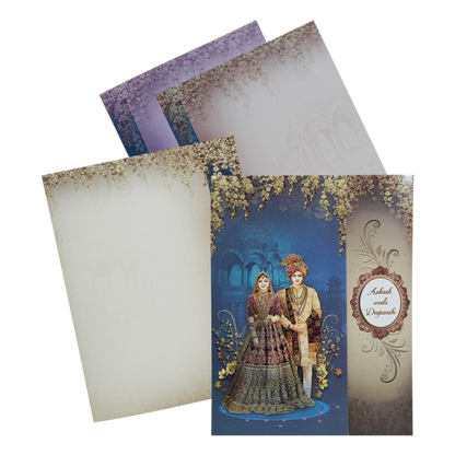Blue Door Bride Groom Wedding Card Design-King of Cards