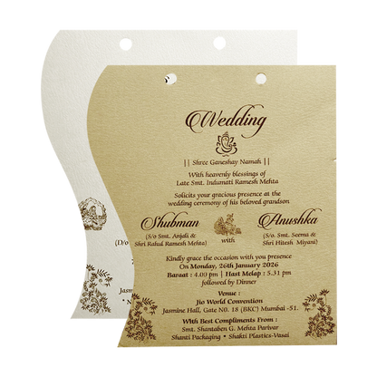 White Floral Laser Cut Wedding Card-KRB08082