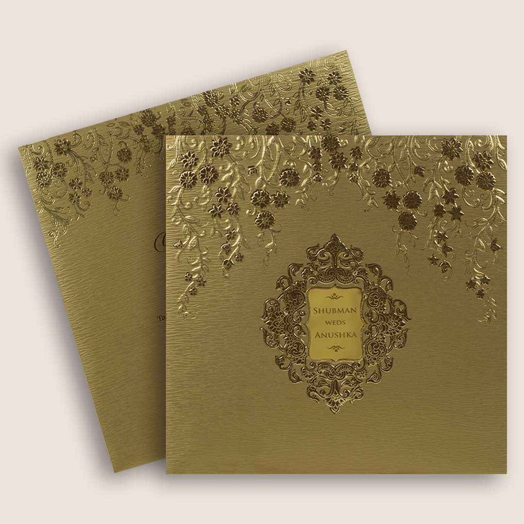 Gold Embossed Floral Wedding Invitation - KRB10121