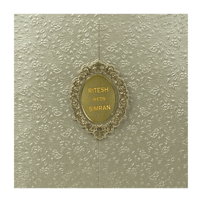 Cream Floral Wedding Card-KSI65000