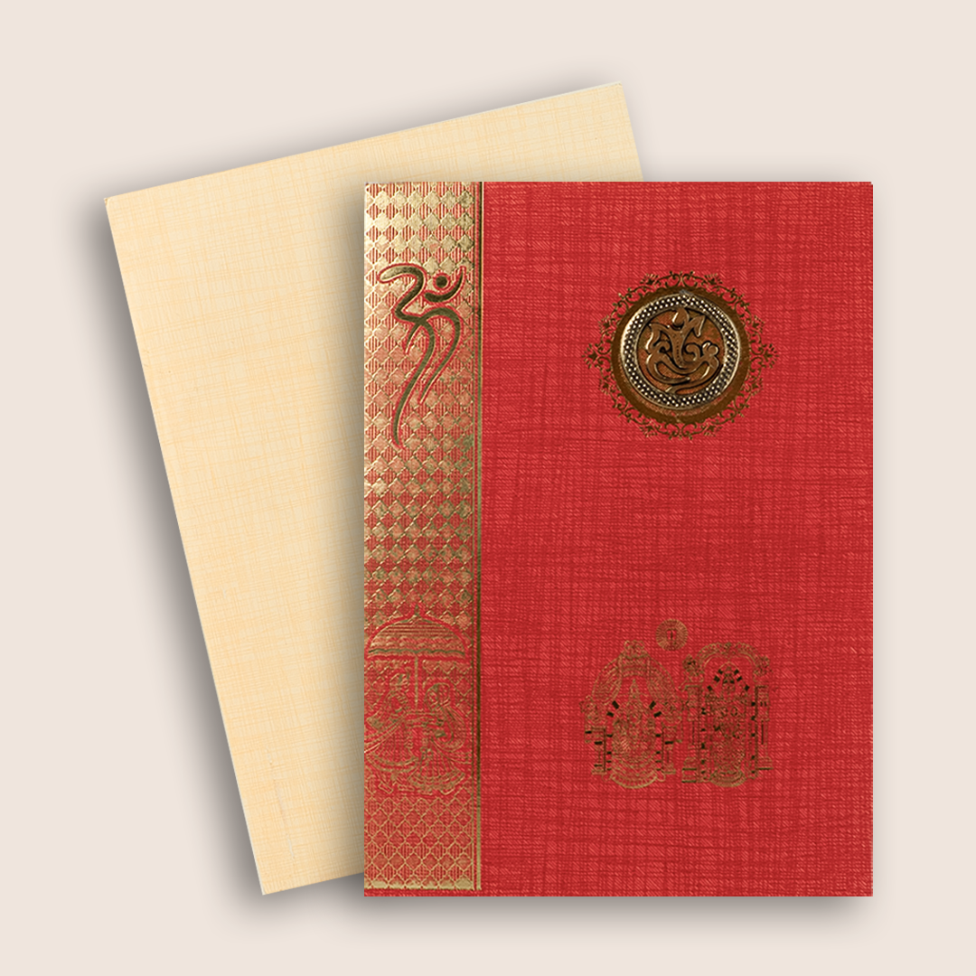 Red Balaji Padmavathi Wedding Card - KNCP817R