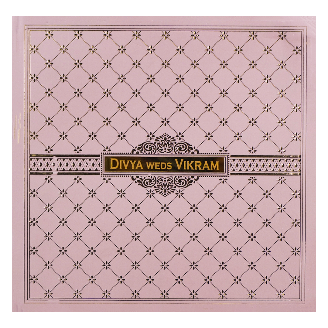 Pink Padded Floral Wedding Card-KNPO5573P