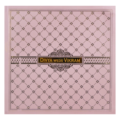 Pink Padded Floral Wedding Card-KNPO5573P