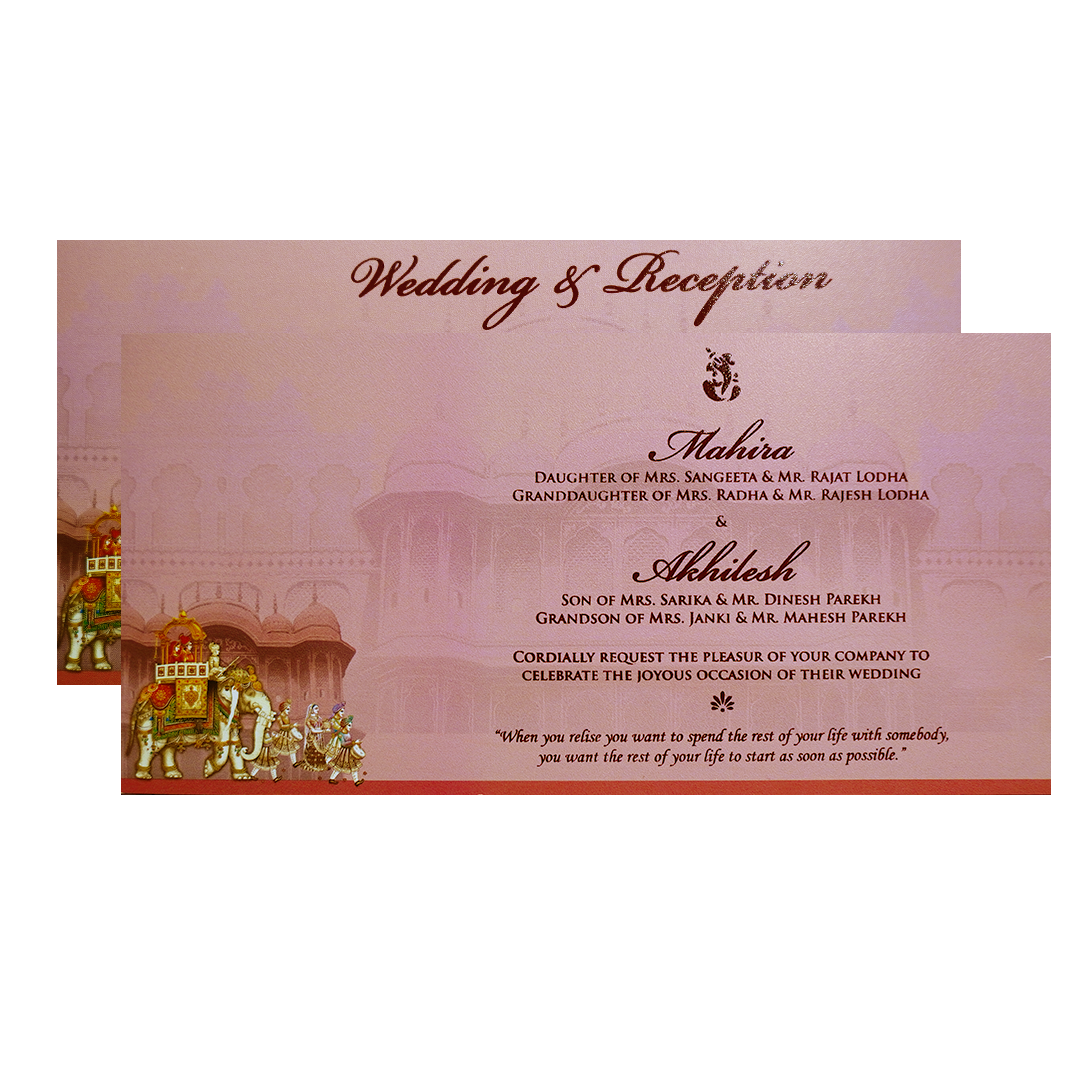 Beige Royal Baarat Boxed Wedding Card-KPR06530