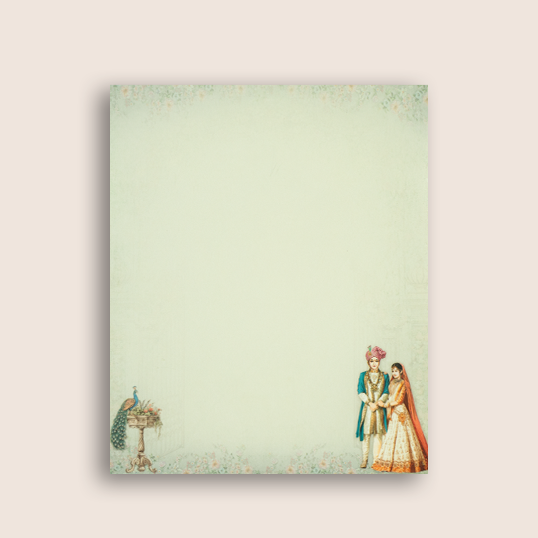 Blue Floral Arch Bride Groom Wedding Card - KAA05250