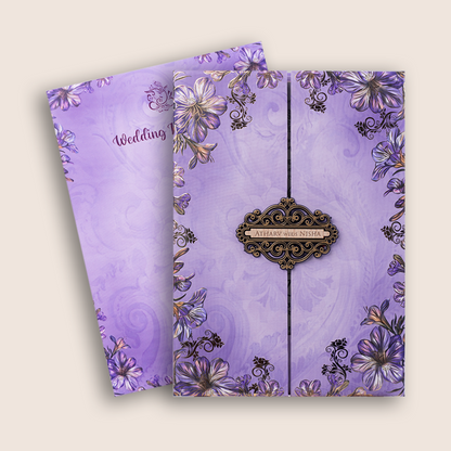 Lavender Floral Door Style Wedding Invitation -  KVN07800