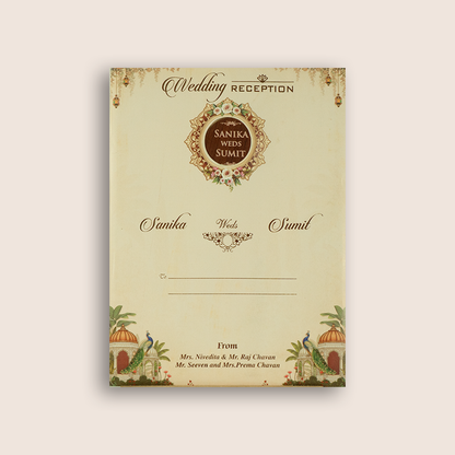 Cream Bride Groom Door Style Wedding Invitation - KSH27140