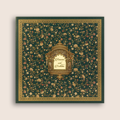 Royal Blue Floral Luxury Invitation Box - KAA06320