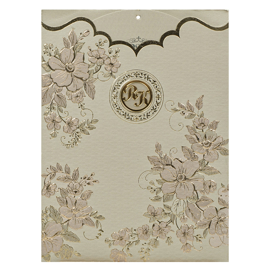 Dusty Grey Floral Wedding Card-KSI64890