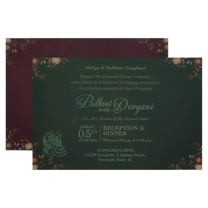Buy Brown Floral Padded Wedding Card