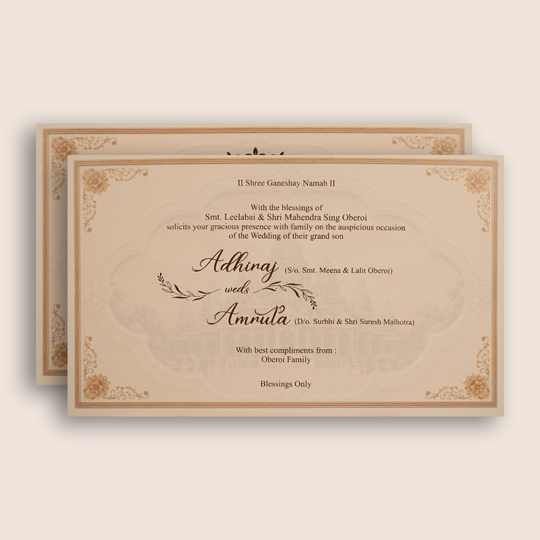 Brown Lord Balaji Padmavathi Floral Invitation Card - KPR07040
