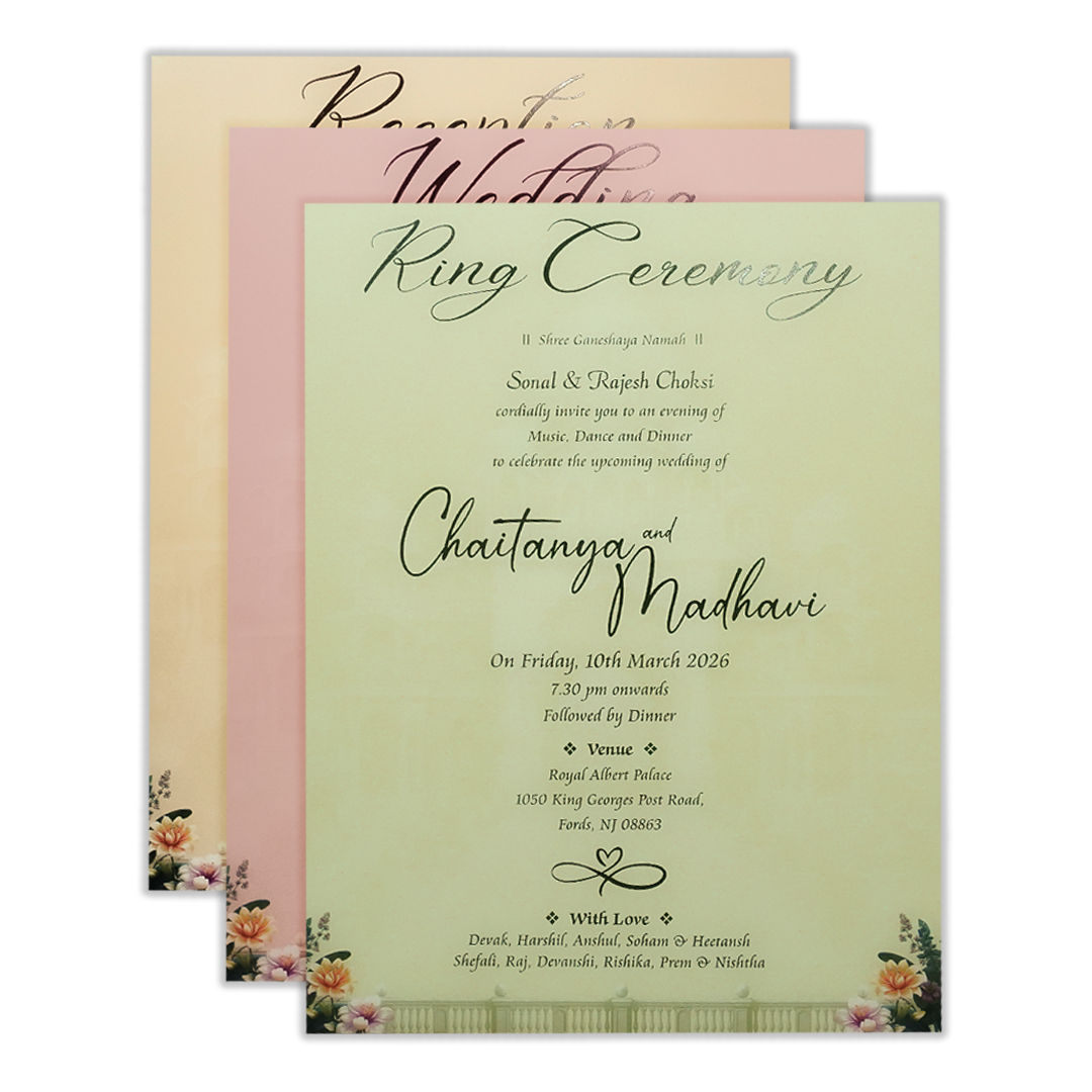 Purple Palace Padded Wedding Card-KSH73130