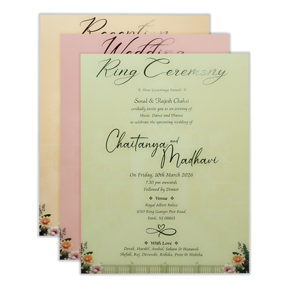 Purple Palace Padded Wedding Card-KSH73130