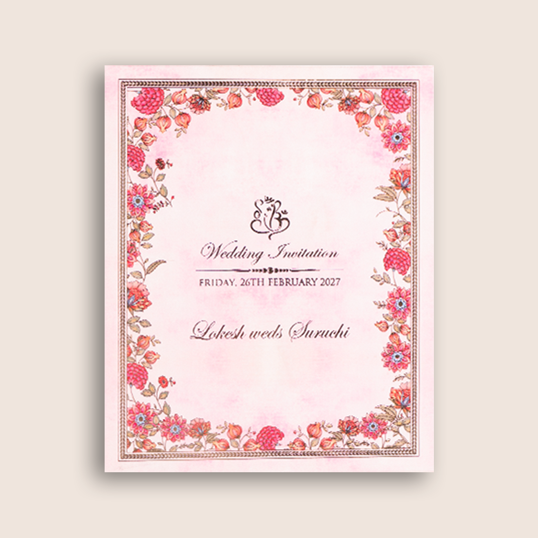White Peacock Door Style Premium Wedding Invitation - KNLW202573