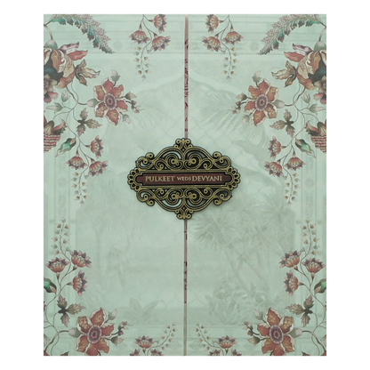 Green Floral Wedding Card-KJTS1765