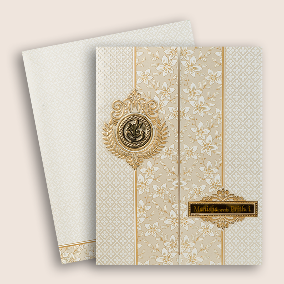 White Door Style Floral Invitation Card-KNJS2069