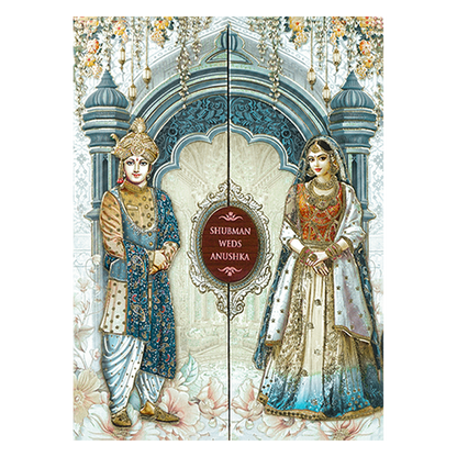 Royal Bride Groom Theme Padded Wedding Card-KRB09220